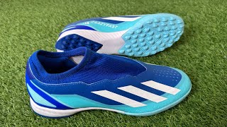 Adidas X Crazyfast3 Laceless Turf Football Shoes  Play Test amp Unboxing Video 4K [upl. by Rosemarie891]