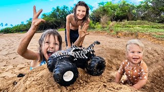 EPiC MONSTER TRUCK RAMP AT THE BEACH [upl. by Boehmer]