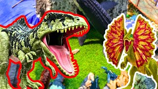 Jurassic World Dinosaurs TREX vs Spinosaurus vs Megalosaurus vs Velociraptor vs Indoraptor [upl. by Arahsat208]