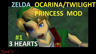 ZELDA MOD  OCARINATWILIGHT PRINCESS  3 HEARTS  REAL N64  PART 1 [upl. by Lambert]