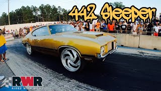 Big Rim Racing 442 Cutlass on Staggered Amani Forged Takes the Backtire from LT1 Camaro on Factories [upl. by Acisej]