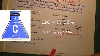 Cálculo da Massa Isotópica Abundância do Carbono [upl. by Itram]