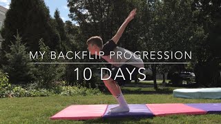 MY BACKFLIP PROGRESSION 10 DAYS [upl. by Huesman998]