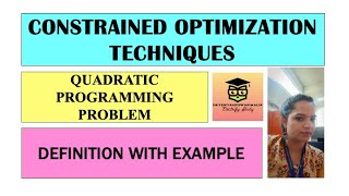 Quadratic Programming Problem [upl. by Oznarol63]