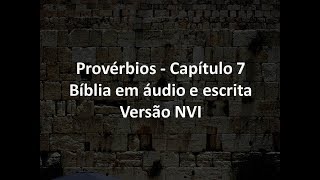 Provérbios Capítulo 7 Bíblia em áudio e escrita Versão NVI [upl. by Cummine395]