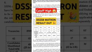 DSSSB Matron Result Out 💥👆dsssb dsssb2024 dsssbmatron result youtubeshorts shorts dssb [upl. by Llerdnek360]