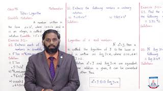 Class 9  Mathematics  Chapter 3  Lecture 1 Logarithms  Allied Schools [upl. by Normac]