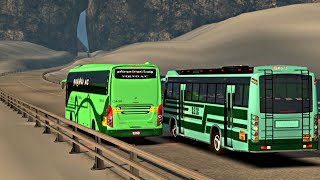 SETC Maruti Bus on Slippery Ice Road Chasing SETC Volvo bus  ETS2  indian bus mod [upl. by Ayalat349]