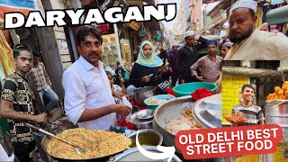 Old Delhi Daryaganj का बेस्ट Street Food 😍 100 साल पुरानी मार्किट 👌 delhifood streetfood [upl. by Oijimer]