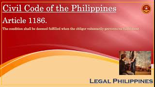 Civil Code of the Philippines Article 1186 [upl. by Silvana472]