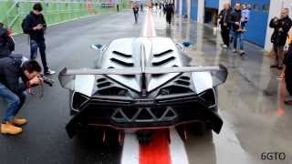 Lamborghini Veneno on track  Accelerations Powerslides and Start Up [upl. by Nirrej]