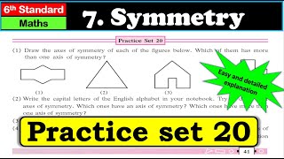 Practice set 20  Symmetry  Chapter 7  6th standard  Maths  Maharashtra State Board [upl. by Jones256]