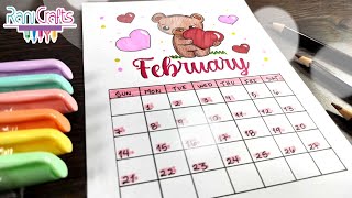 DIY  FEBRUARY CALENDAR  BULLET JOURNAL DECORATION ORGANIZATION [upl. by Aix98]