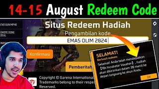 FREE FIRE REDEEM CODE 15 AUGUST 2024  HOW TO USE REDEEM CODE IN FREE FIRE  HOW TO REDEEM AUG TODAY [upl. by Ennayhc70]