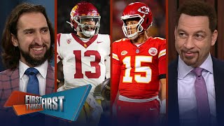 Patrick Mahomes reigns supreme atop Mahomes Mountain Purdy amp Caleb slide  NFL  FIRST THINGS FIRST [upl. by Jocelin]