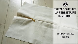 Tuto Couture  la fermeture éclair invisible [upl. by Dorinda]