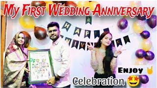 My First Wedding Anniversary ❤️ हमारी पहली सालगिरह वाला Vlog 🎉🎊 [upl. by Kingsbury]