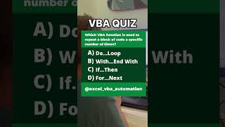 VBA QUIZ Learn VBA everyday shortsvideo vba [upl. by Odilia]