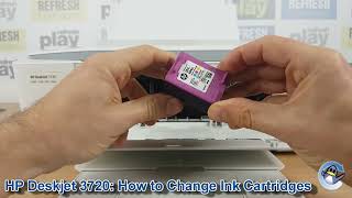 HP Deskjet 3720 How to ChangeReplace Ink Cartridges [upl. by Keare293]