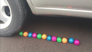 EXPERIMENT CAR VS SQUISHY STRESS BALLS [upl. by Adnerak]