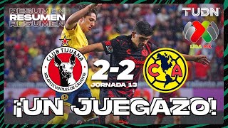 Resumen y goles  Tijuana 22 América  Liga Mx AP2024  J13  TUDN [upl. by Annawaj936]