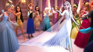 Disney Princesses VS Elsa White dress Frozen 2 [upl. by Maritsa316]