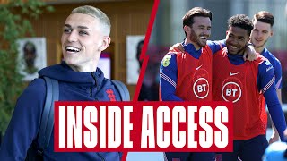 Saka’s Pranks St George’s Park Arrivals amp Training MiniMatches 🦁  Inside Access  England [upl. by Notnyw302]