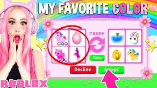 I ONLY Traded My FAVORITE COLOR In Adopt Me For 24 Hours Roblox Adopt Me Trade Challenge [upl. by Nepets]