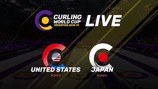 United States v Japan  Women  Curling World Cup  Jonkoping Sweden  third leg [upl. by Ewen]