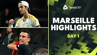 Gasquet Faces Bautista Agut Musetti Shevchenko amp More Feature  Marseille 2024 Highlights Day 1 [upl. by Patnode895]