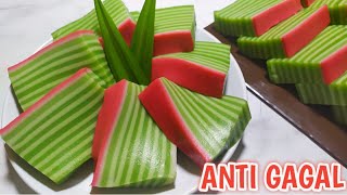 CARA MUDAH MEMBUAT KUE LAPIS PANDAN KENYAL LENTUR DAN BIKIN NAGIH [upl. by Akiemaj742]