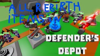 All Rebirth Items In Defenders Depot [upl. by Mozelle]