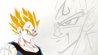 Comment dessiner Majin VEGETA  Dessin à gagner si 200 like avant dimanche voir description [upl. by Tserof]