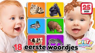 Pretlettertjes Baby TV • DIEREN • 18 Eerste Woordjes Special • Nederlandse baby filmpjes [upl. by Zetrok130]