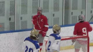 Canandaigua hockey pulls out overtime win over Schroeder [upl. by Oakie237]