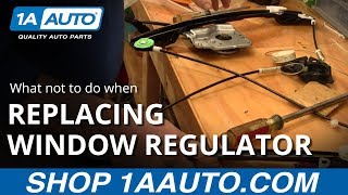 What NOT to Do When Replacing a Window Regulator [upl. by Fihsak]