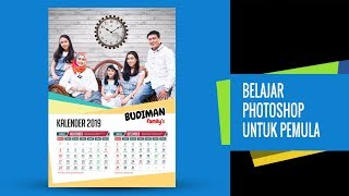 CARA MEMBUAT DESAIN KALENDER PHOTOSHOP  PEMULA [upl. by Emmaline973]