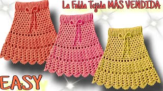 ⛔️ La FALDA tejida MÁS VENDIDA a crochet PASO A PASO 😍 [upl. by Wilcox]