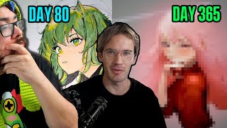 Pewdiepie drew for a whole year Artist Reaction [upl. by Ahsennod]