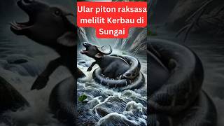 Ular Piton Raksasa Melilit Kerbau di Sungai short viralvideo satwaliar [upl. by Meredithe206]