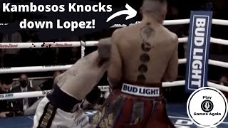 GEORGE KAMBOSOS KNOCKS DOWN TEOFIMO LOPEZ IN ROUND 1  SLOW MOTION REPLAYS [upl. by Lati]