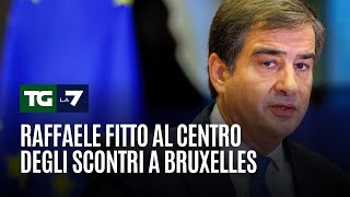 Raffaele Fitto al centro degli scontri a Bruxelles [upl. by Esadnac]