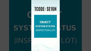 SAP QM  System Status of inspection lot in SAP Quality Management  SE16N [upl. by Narah]