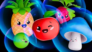 Bubble Park Party 🫧 Dancing Fruit amp Veggies Visual Stimulation Baby Sensory Video [upl. by Leonanie]