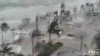 Hurricane Irma Storm Surge comes ashore along A1A on Ft Lauderdale Beach [upl. by Kuska]