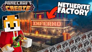 I built an ILLEGAL NETHERITE FARM in Minecraft Create Mod [upl. by Yelyac]