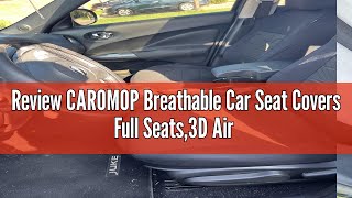 Review CAROMOP Breathable Car Seat Covers Full Seats3D Air Mesh Cloth Seat Covers for Cars Split B [upl. by Aihsakal]