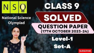 Class 9 NSO 202324 Level 1 Question Paper With Complete Solution  NSO 202323  SETA Paper [upl. by Ramraj]