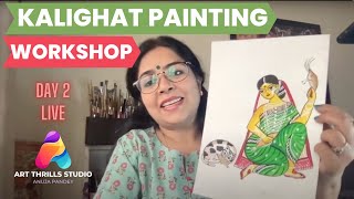 Kalighat Painting Live Workshop  Day 2 [upl. by Rasla]