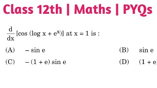 ddxcos log x  ex  at x1 is  Differentiate wrt x in cos log x  ex differentiation [upl. by Acirrej931]